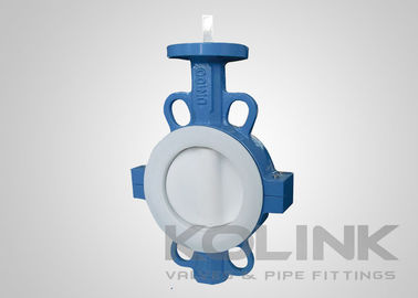 2pc PTFE সিটেড বাটারফ্লাই ভালভ কনসেন্ট্রিক, ওয়েফার ল্যাগড ফ্ল্যাঞ্জড ডুকটাইল আয়রন