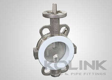 2pc PTFE সিটেড বাটারফ্লাই ভালভ কনসেন্ট্রিক, ওয়েফার ল্যাগড ফ্ল্যাঞ্জড ডুকটাইল আয়রন