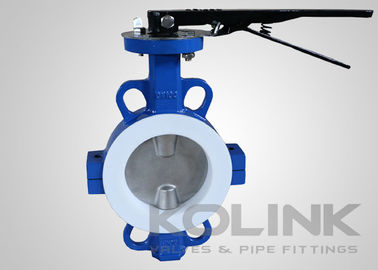 2pc PTFE সিটেড বাটারফ্লাই ভালভ কনসেন্ট্রিক, ওয়েফার ল্যাগড ফ্ল্যাঞ্জড ডুকটাইল আয়রন